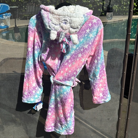 NWT Girls Robe with unicorn hood - Picture 3 of 4